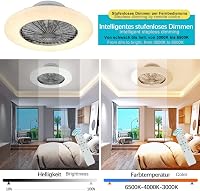 Depuley LED Mennyezeti Ventilátor Távirányítóval, Dimmelhető, Időzítő és Hőmérséklet Szabályozás 2