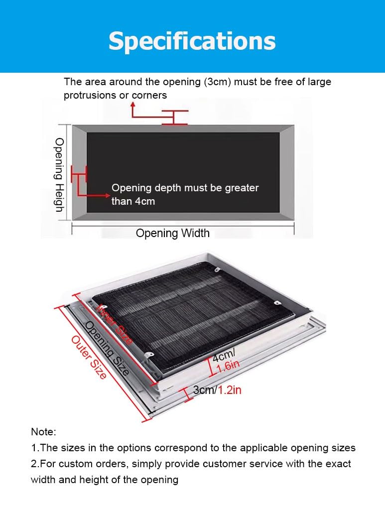 Tapa de ventilación, Panel de Acceso de ventilación con Rejilla de Aluminio - Rejilla Decorativa Blanca con Filtro para cobertizo, ático, hogar, Oficina, Escuela, Hospital (27,6 x 29,5 pulga