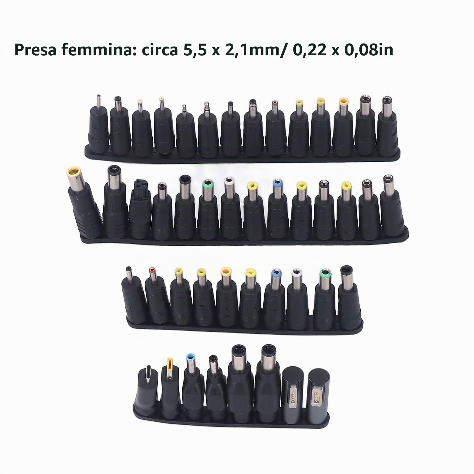 58 Pezzi Universale Connettori per Alimentatori, Presa di Ingresso DC Adattatore di Alimentazione CC per Laptop Jack per PC Portatile e Notebook