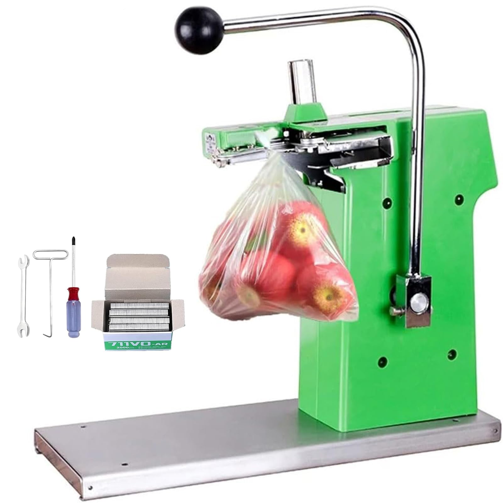 Macchina di ritaglio manuale con graffette a forma di U 2000 pezzi, sigillante efficiente per sacchetti di plastica per supermercati e trasformazione alimentare