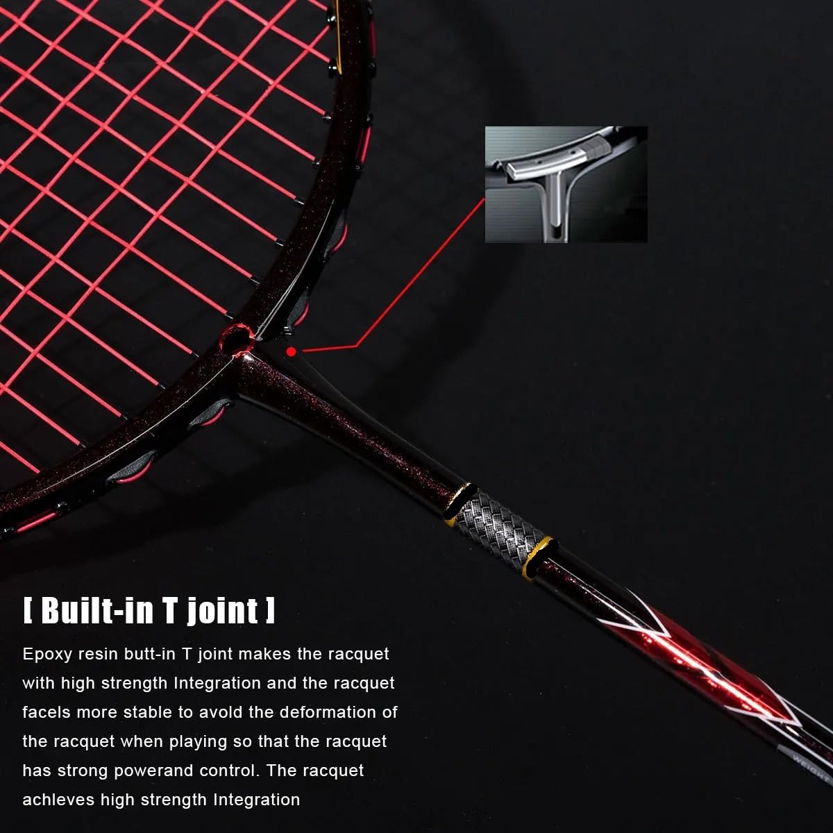 Badminton Set Racchetta da Badminton 82 g Attacco e Difesa G5 Fibra di Carbonio + Acciaio al tungsteno + Lega Titanio