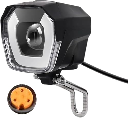 Faro eléctrico para bicicleta de noche, 3 pines, conector machohembra, luz delantera LED, 24 V, 36 V, 48 V, 52 V, impermeable, ultra brillante, luz