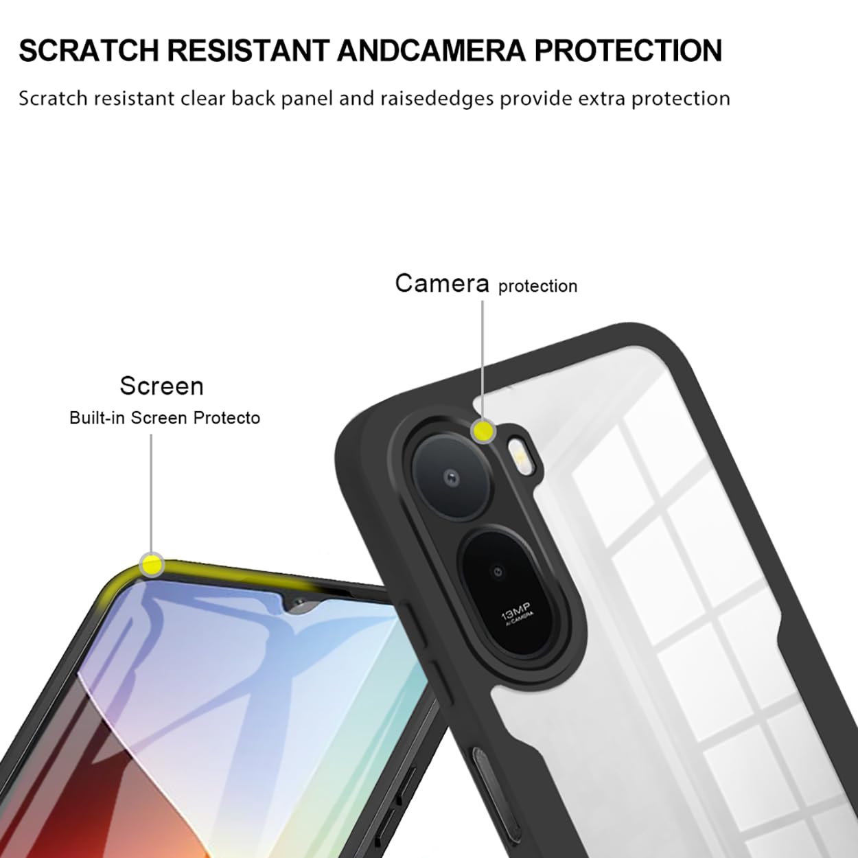 COMAKU Cover per Xiaomi Redmi 13C / Poco C65, 360 Gradi Rugged Custodia Antiurto Case con Protezione Integrata dello Schermo, Rugged Doppia Bumper Trasparente Case Integrale Cover - Viola COMAKU Cover per Xiaomi Redmi 13C / Poco C65, 360 Gradi Rugged Custodia Antiurto Case con Protezione Integrata dello Schermo, Rugged Doppia Bumper Trasparente Case Integrale Cover - Viola