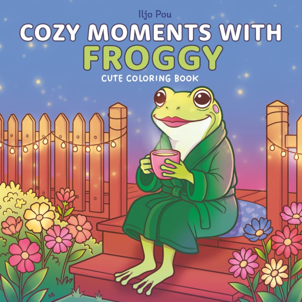Cozy Moments with Froggy: Cute Coloring Book for Adults and Kids with Adorable Frog Everyday Life Scenes, Relaxing Coloring Pages for All Ages