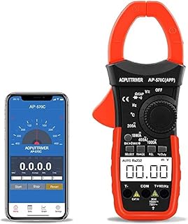 Digital Clamp Meter AP-570T-APP Bluetooth Clamp Multimeter 4000 Counts Auto-Ranging Multimeter with DC/AC Voltage & Current, Resistance, Temperature, Frequency, Duty Cycle