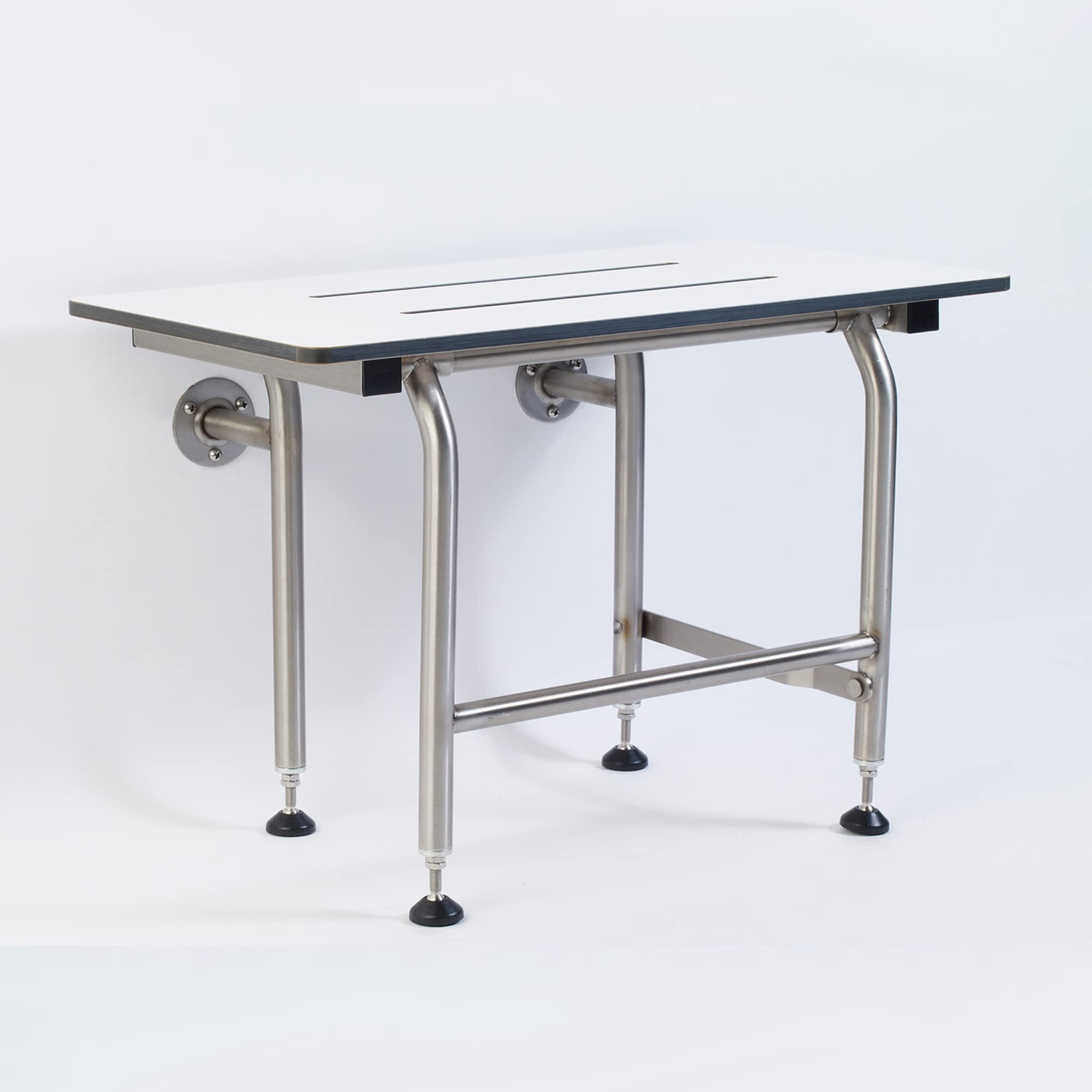 Buy Folding Shower Seat with Legs by Grab Bar Specialists Wall Mount