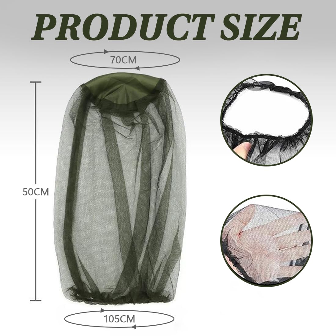 2 Pezzi Cappuccio a Prova di Zanzara con 2 Borse Portaoggetti Zanzariera Cappello Testa di Zanzariera Leggeri e Resistenti per Protezione da Insetti e Zanzare cappello zanzariera rete (Nero+Verde)