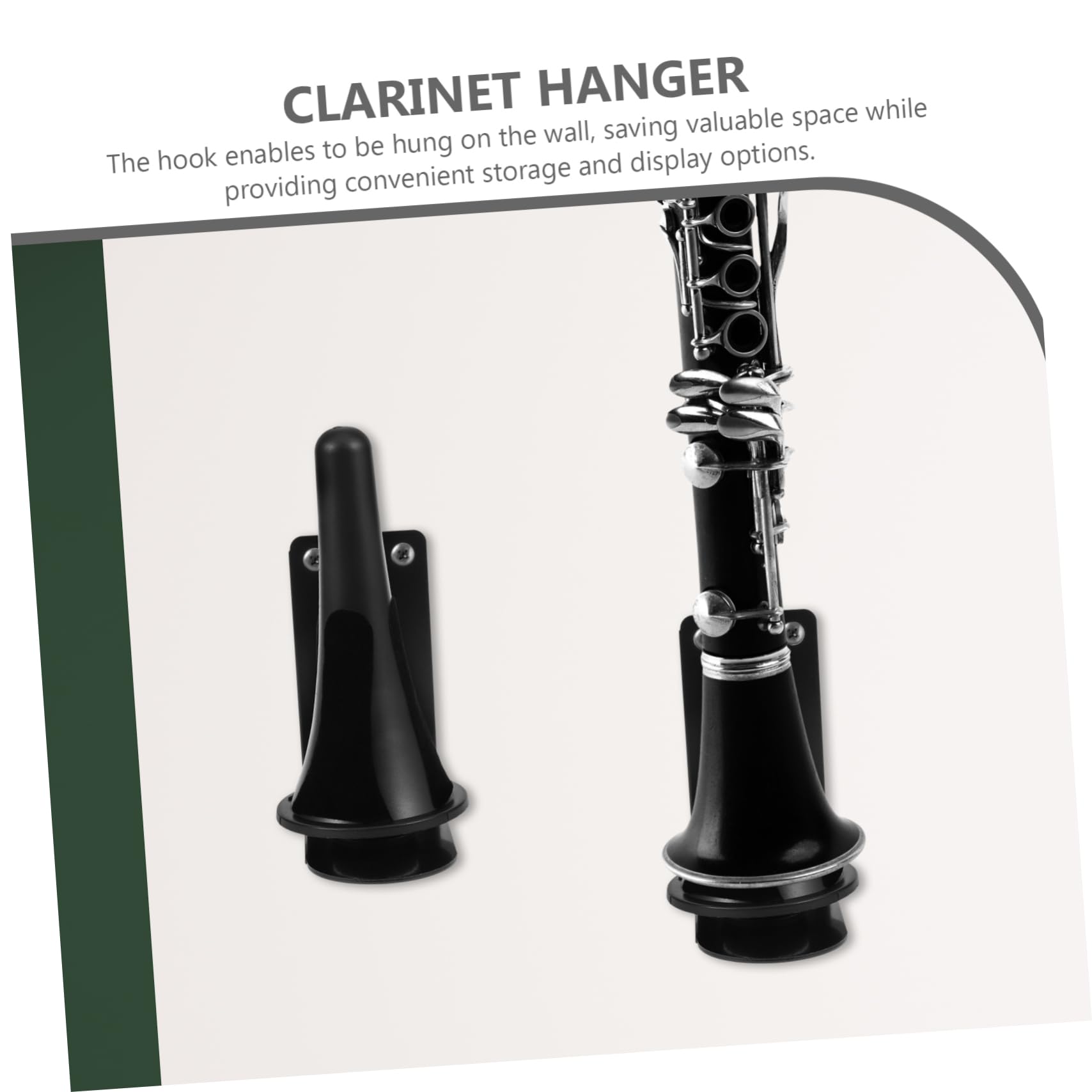 COSMEVIVI Black Pipe Hanger Wall-mounted Clarinet Stand Flute Bracket Space-saving Music Accessory