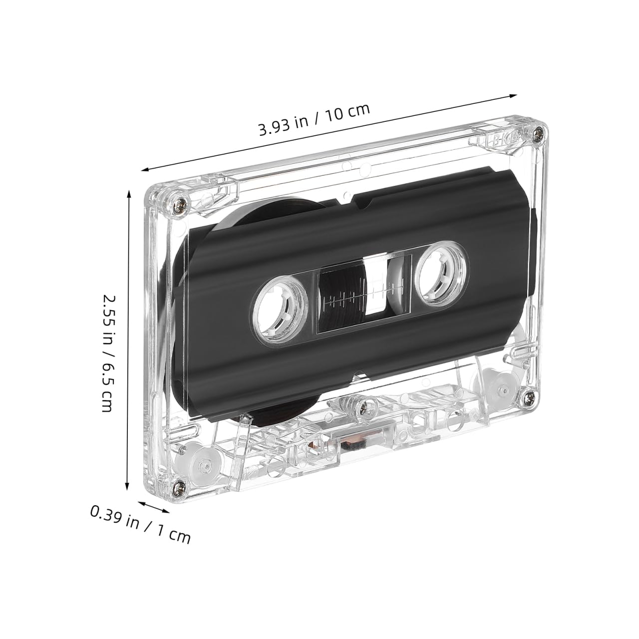 Gadpiparty Casetes de audio vacíos, 2 unidades, 30 minutos, transparentes, estándar, para grabación de voz y música, cintas de audio retro caseras, con caja para grabaciones creativas