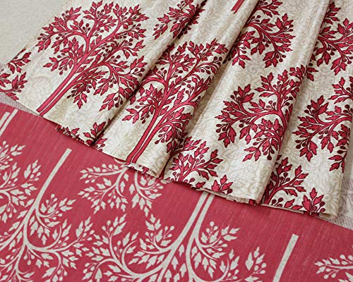 Image of Queenzliving Romazzino Panel Printed Curtains, Long Door 9 feet- Pack of 2, Pink
