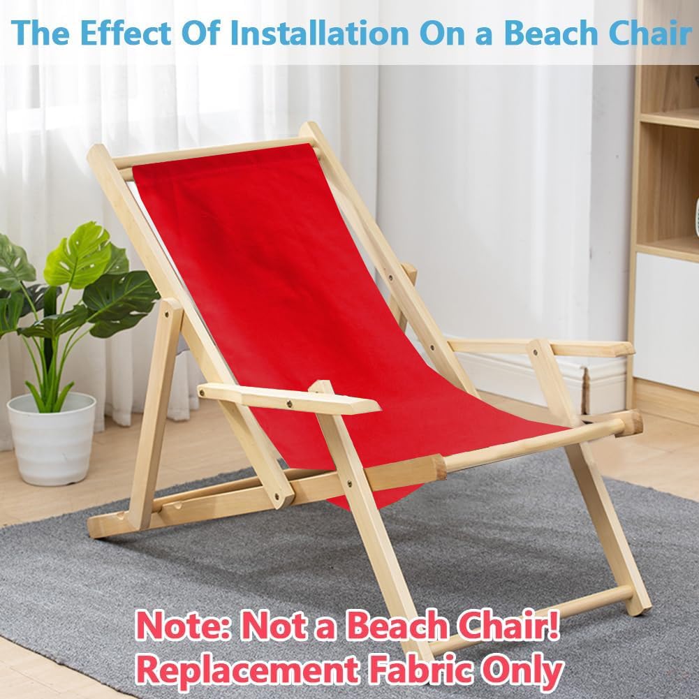 GORGECRAFT 120X43cm Beach Sling Chair Replacement Canvas Outdoor Chairs Cloth Replacements Portable Reclining Patio Folding Chair Fabric for Summer Sunbathing Garden Courtyard,Crimson - Image 3