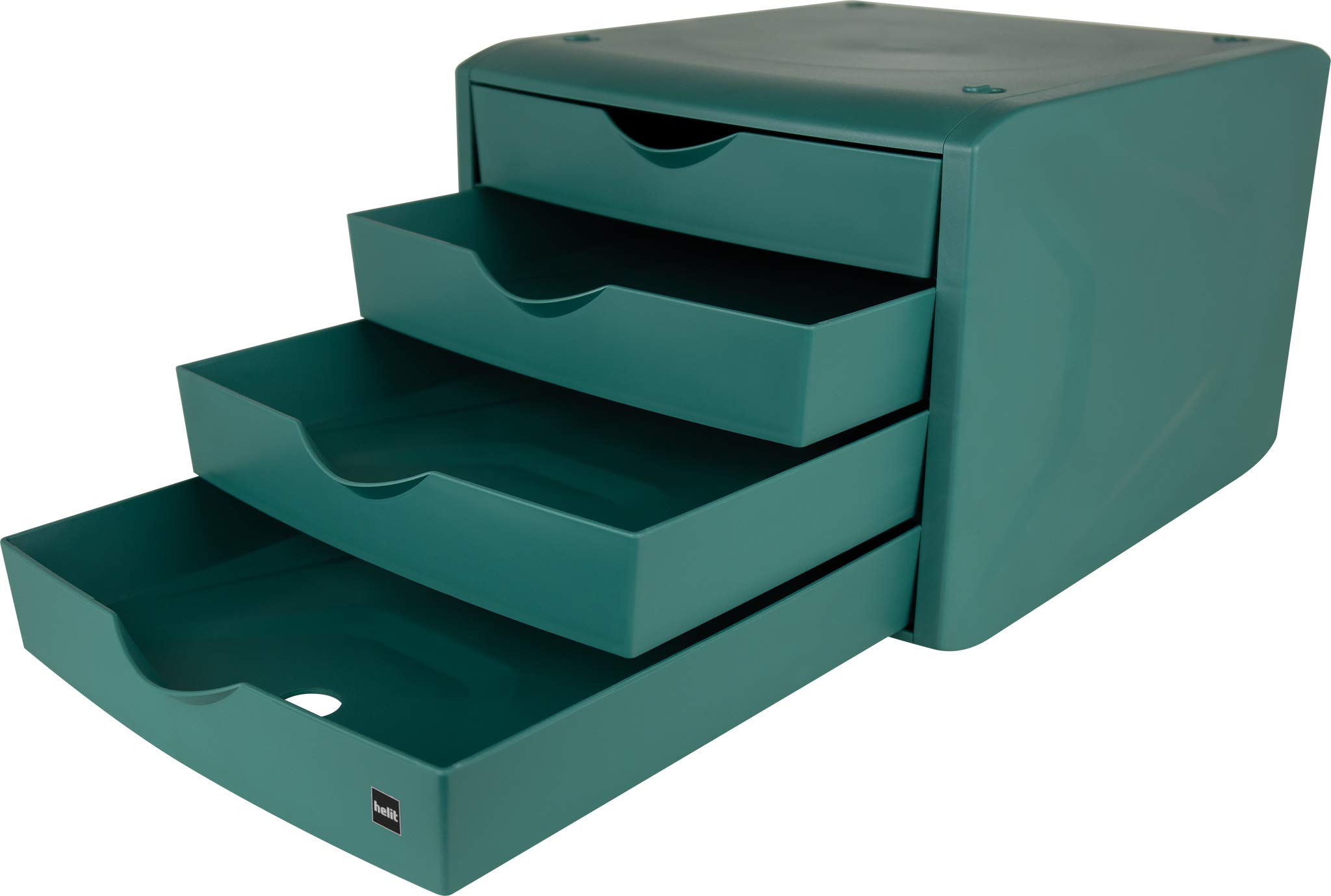 helit H6429552 - Caisson à tiroirs „the green chameleon“ vert | Organiseur de bureau en plastique recyclé, certifié Blauer Engel