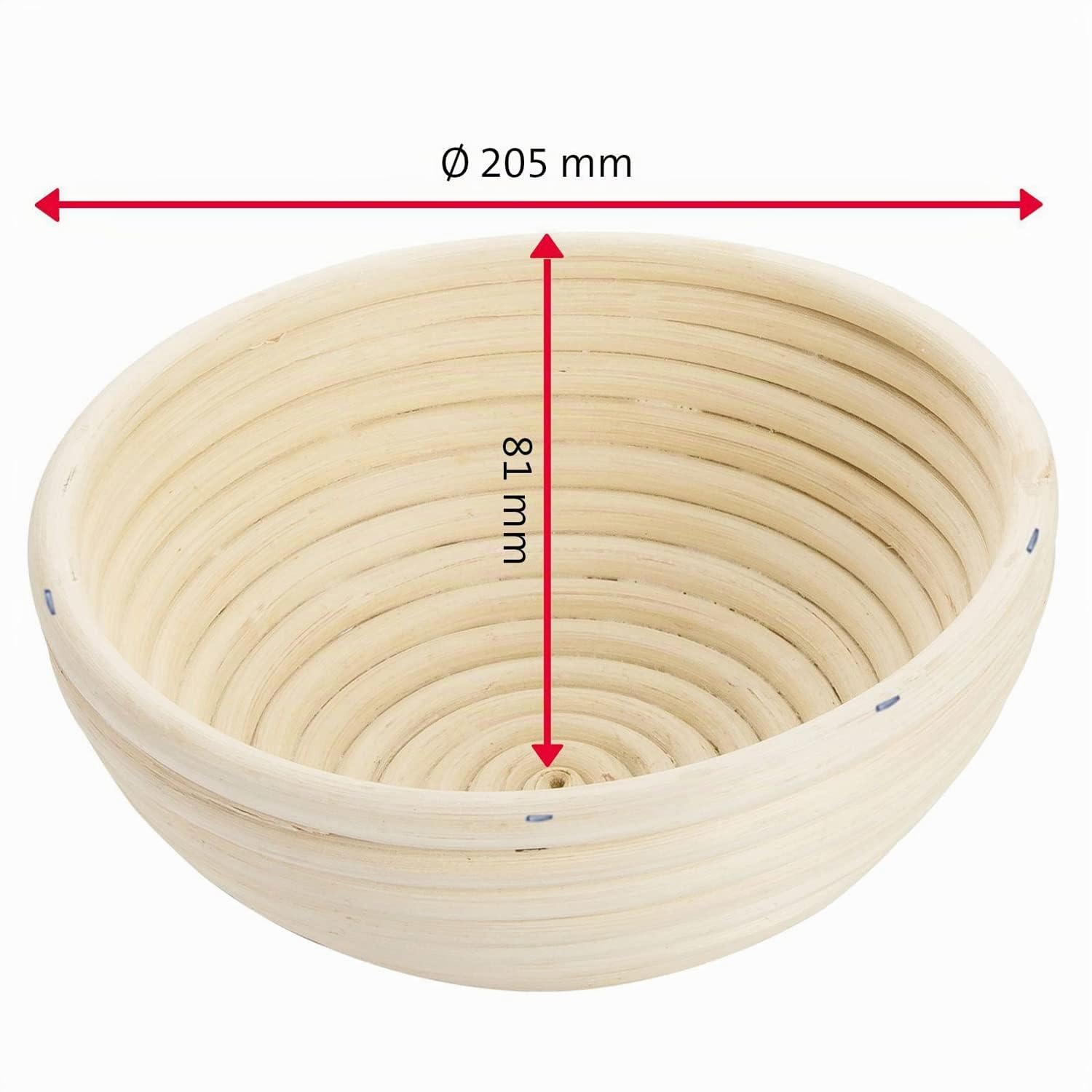 Westmark 3207227B Lot de 2 paniers de fermentation ronds + housse en osier et coton Beige clair/beige, Rond