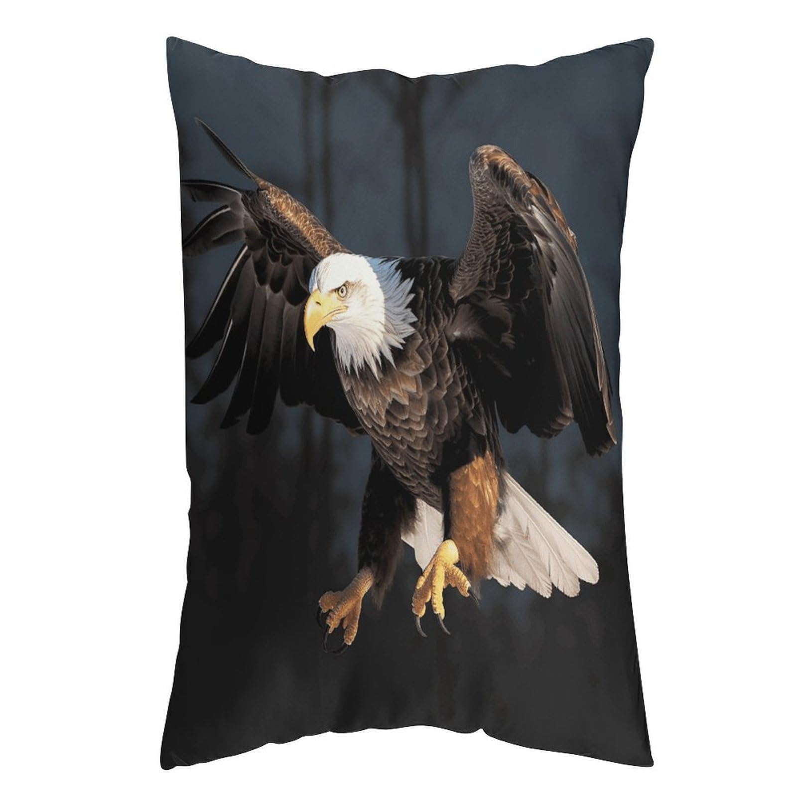 FekiLoot 3D Bald Eagle Throw Pillow Cover Soft Pillowcase with Hidden Zipper Lumbar Decorative Throw Pillow Covers Luxury Cozy Pillows Shams Rectangle Cushion Cases