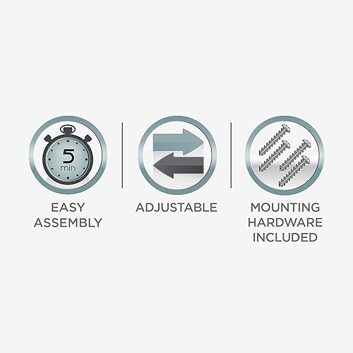 Miniatura 5 de Zenna Home Estante de almacenamiento montado en la pared, estante de madera con barra de toalla y 4 ganchos ajustables, unidad de estantería fácil
