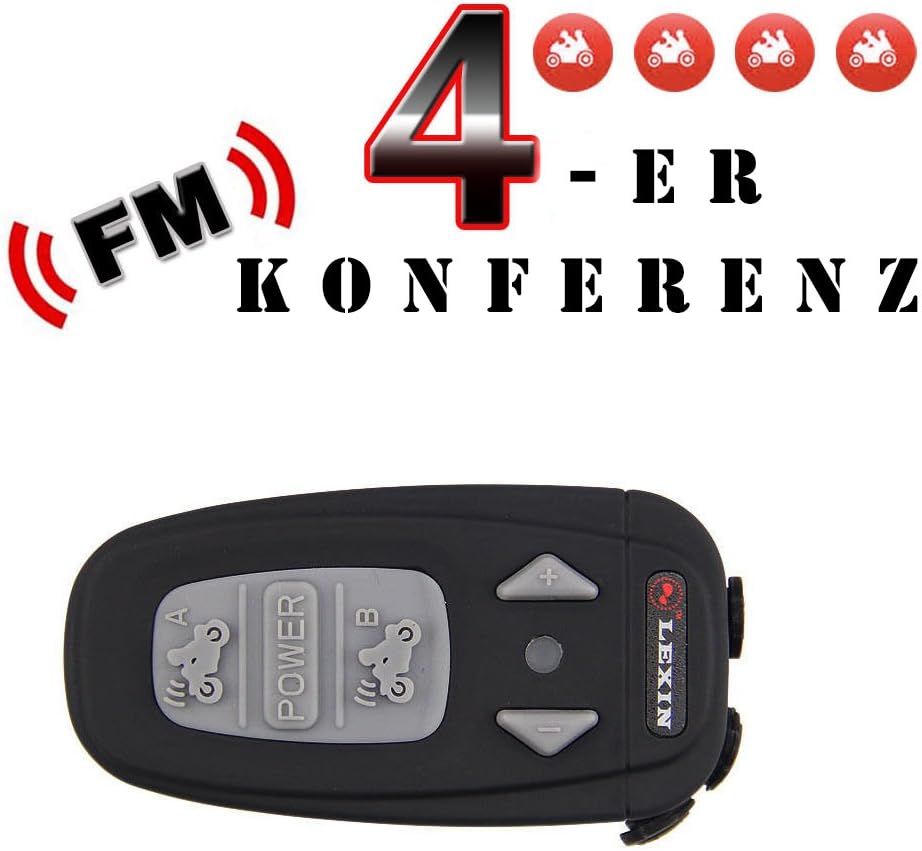 Eyecam EC9363 [Single Version] Bluetooth (3.0) – Communication System Motorcycle Motorbike Intercom Headset Intercom with 1200 Gooseneck and different Microphones for Full Face Helmets/with Radio Function