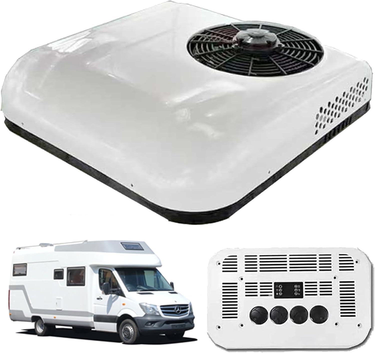 Aire acondicionado de 24 V para caravanas, autocaravanas, techo de CC, compresor de aire acondicionado móvil para furgonetas, todoterrenos, camiones, caravanas