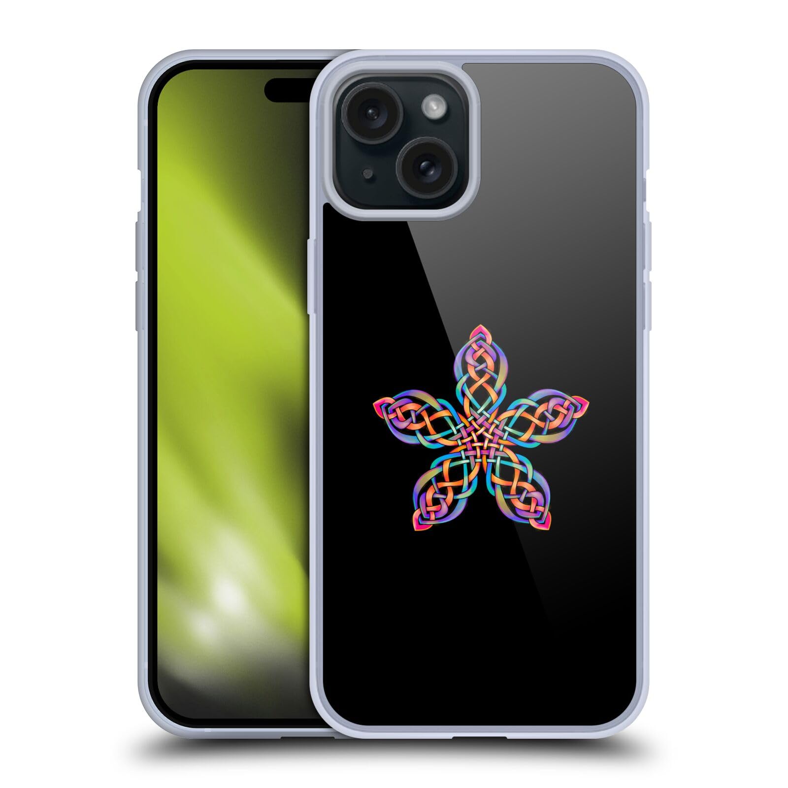 Funda de gel suave iPhone 15 Plus Beth Wilson nudo celta estrellas 7