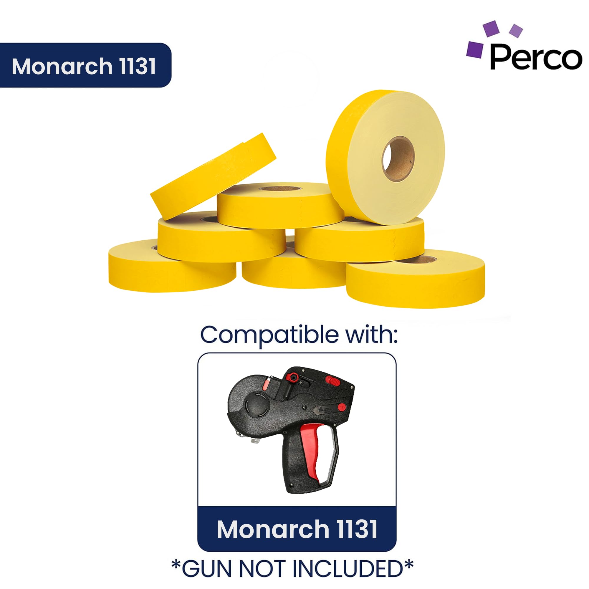 Lot de 24 rouleaux de 60 000 étiquettes de prix Jaune pour pistolet à prix Monarch 1131
