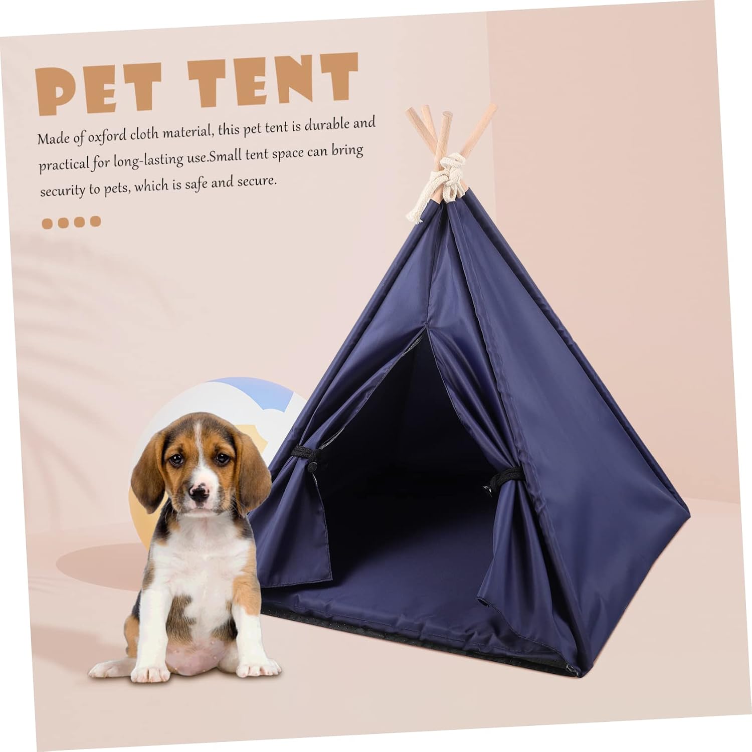 VICASKY Waterproof PET Tent Washable Oxford Fabric Dog Teepee for Small Medium Pets Indoor Decorative Hiding Bed Detachable Cushion