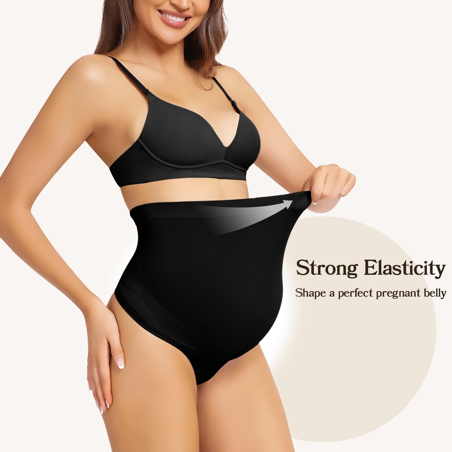Ropa Interior de Maternidad Tanga para Mujeres, Fajas para Embarazo sobre el Vientre, Bragas sin Costuras para Embarazadas, Paquete de 3