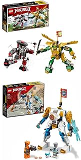 LEGO 71781 NINJAGO Lloyd’s Mech Battle EVO, 2 Action Figures Set with Upgradable Figure & 71761 NINJAGO Zane’s Power Up Mech EVO Action Figure
