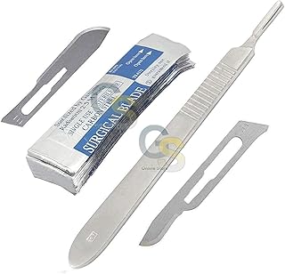 1 Stainless Steel Scalpel Knife Handle #3 with 20 STERILE Blades #10 (GSI Brand)
