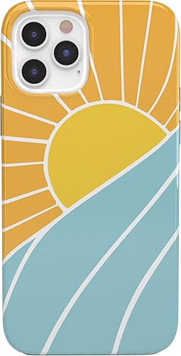Casely Funda para iPhone 12/12 Pro | Ondas y rayos | Sunshine Girly | Diseño clásico ultrafino