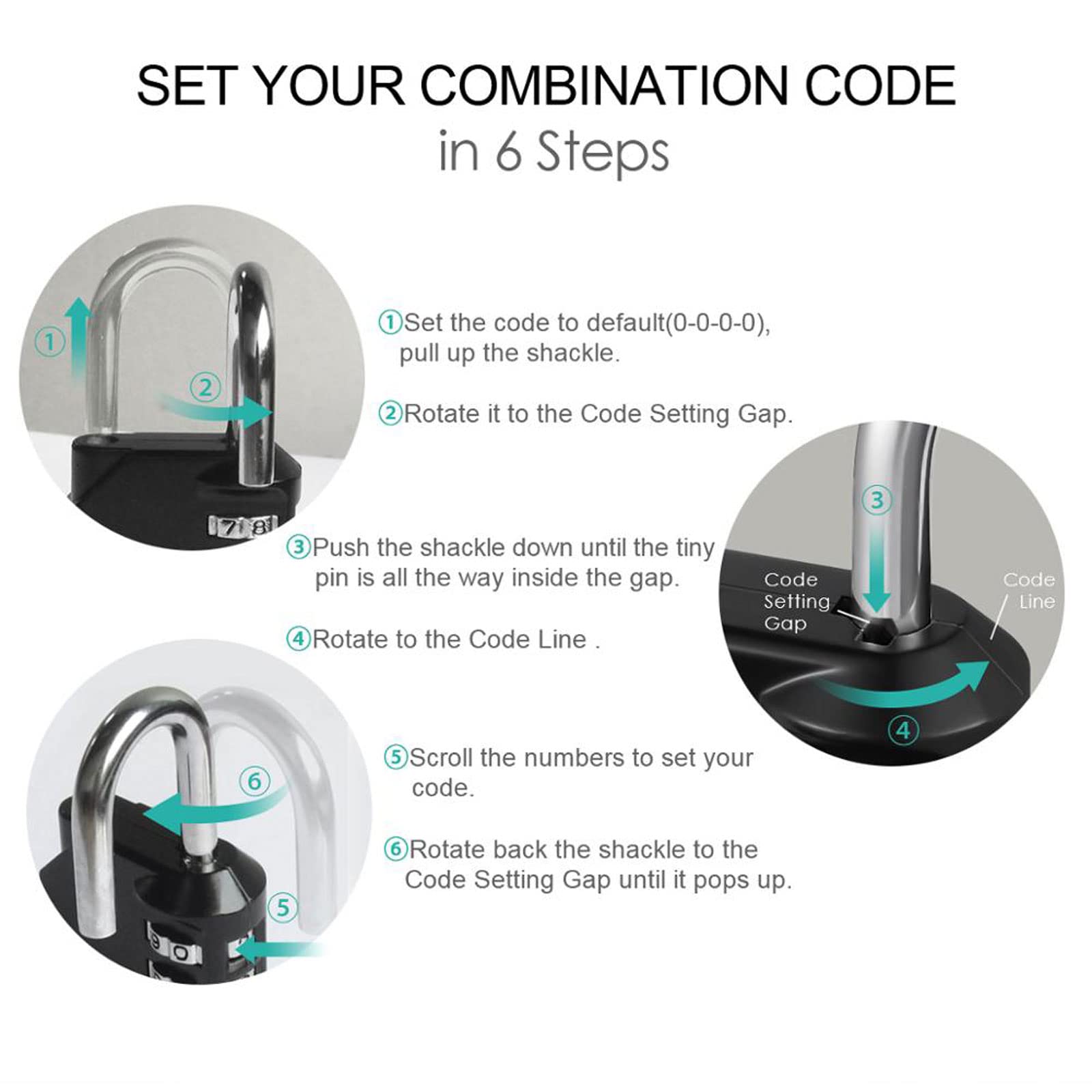 Lucchetti a combinazione， Lucchetti per valigie Lucchetto con codice, lucchetto a combinazione 2 pezzi, lucchetto a combinazione a 4 cifre, lucchetto a combinazione for cassetti(C,C)