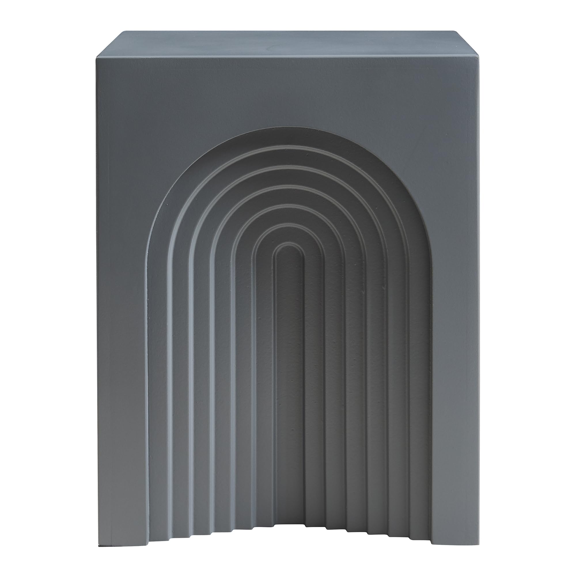 [en.casa] Table d'Appoint Design en Forme d'Arche Table Basse Style Intemporel Bout de Canapé Chevet pour Salon Chambre Entrée MDF 45 x 35 x 35 cm Gris Mat