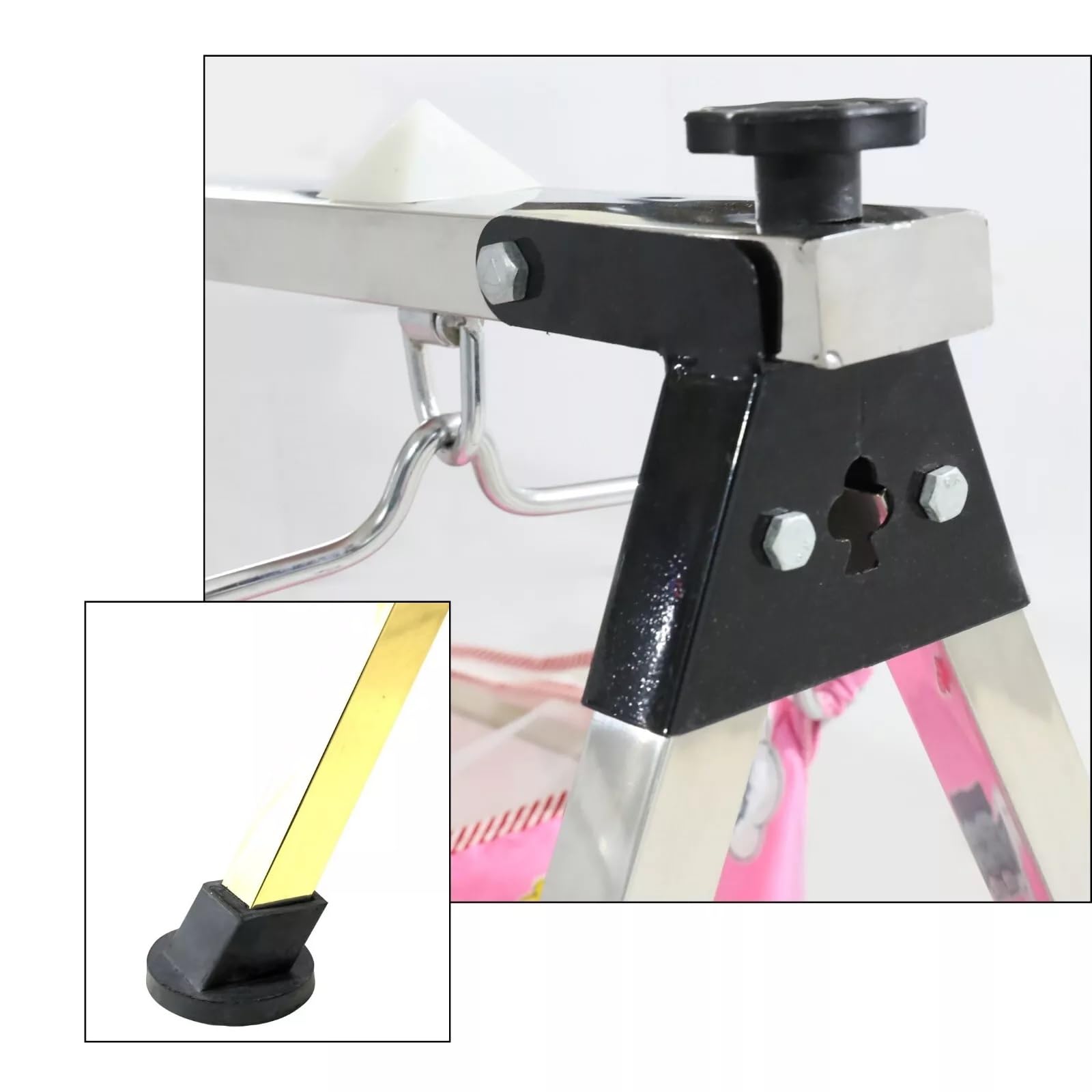 MYSACART Vacuum Rubber Pad Square Pipe Baby Swing Cradle/Ghodiyu Datta 1" Inch 4 Pcs - Image 4 thumbnail