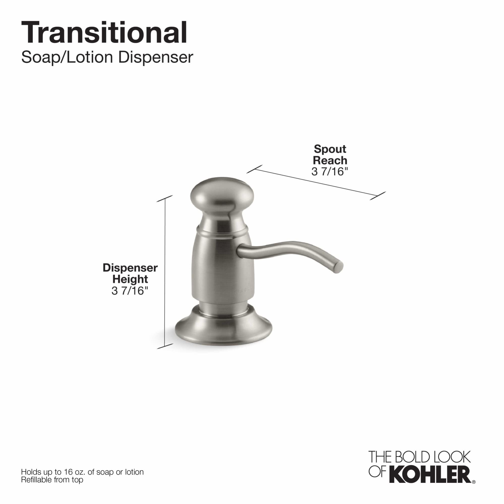 KOHLER TRADITIONAL SOAP/LOTION DISPENSER