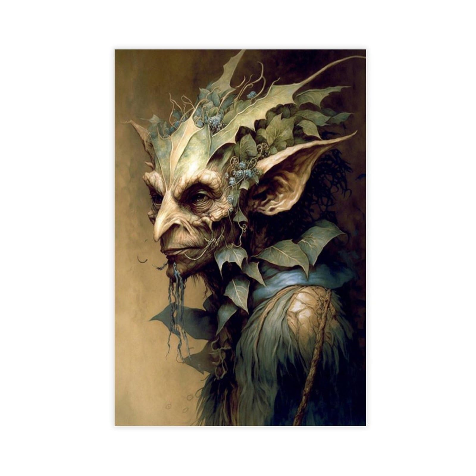 Wjwart The Goblin Canvas Poster Bedroom Decor Landscape Decor Gift 12X18inch(30X45cm)