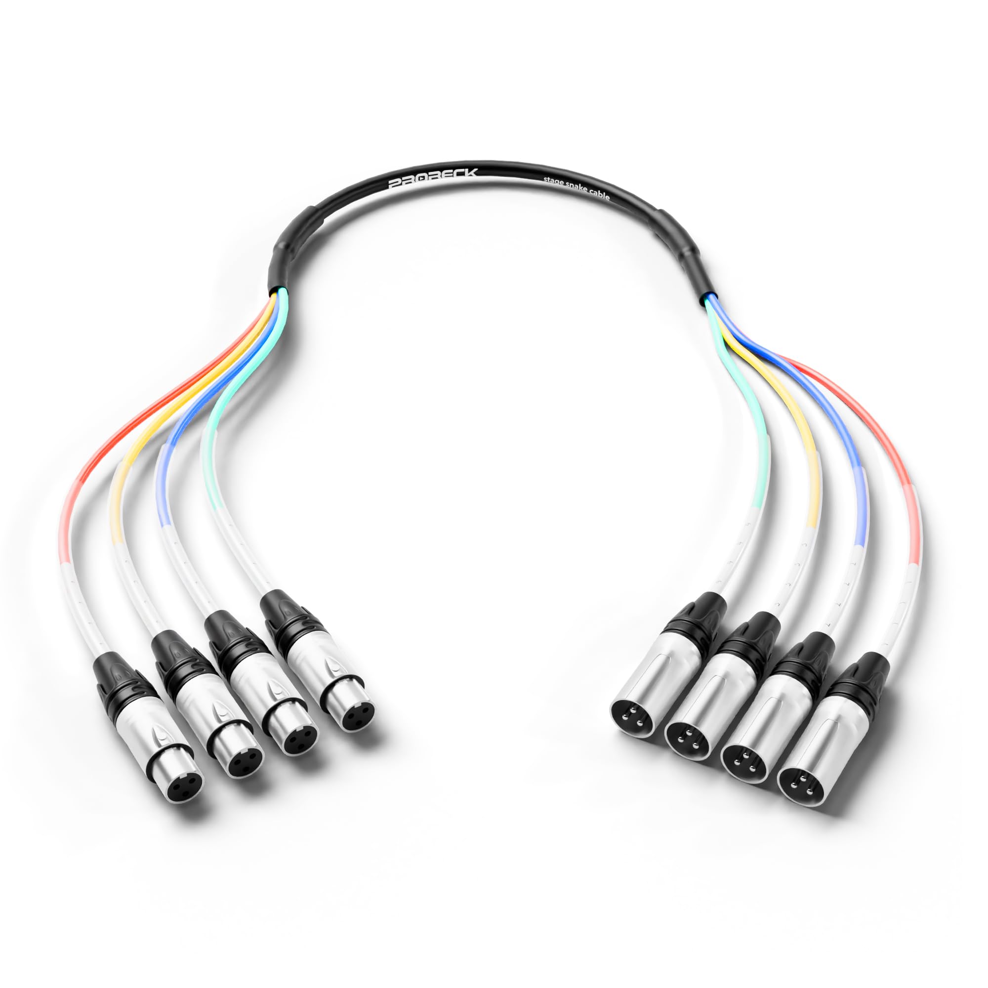 Amazon.com: PRORECK 3ft Snake Cable, 4-Channel Shielded Audio