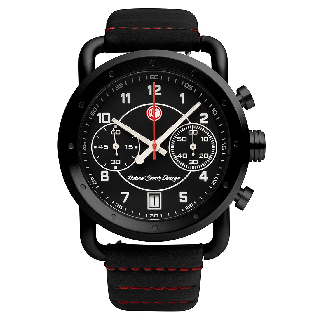 SzantoIcon Roland Sands Chrono Watches, Black Dial, Black Strap, Black, One Size, IC IC RS 2252