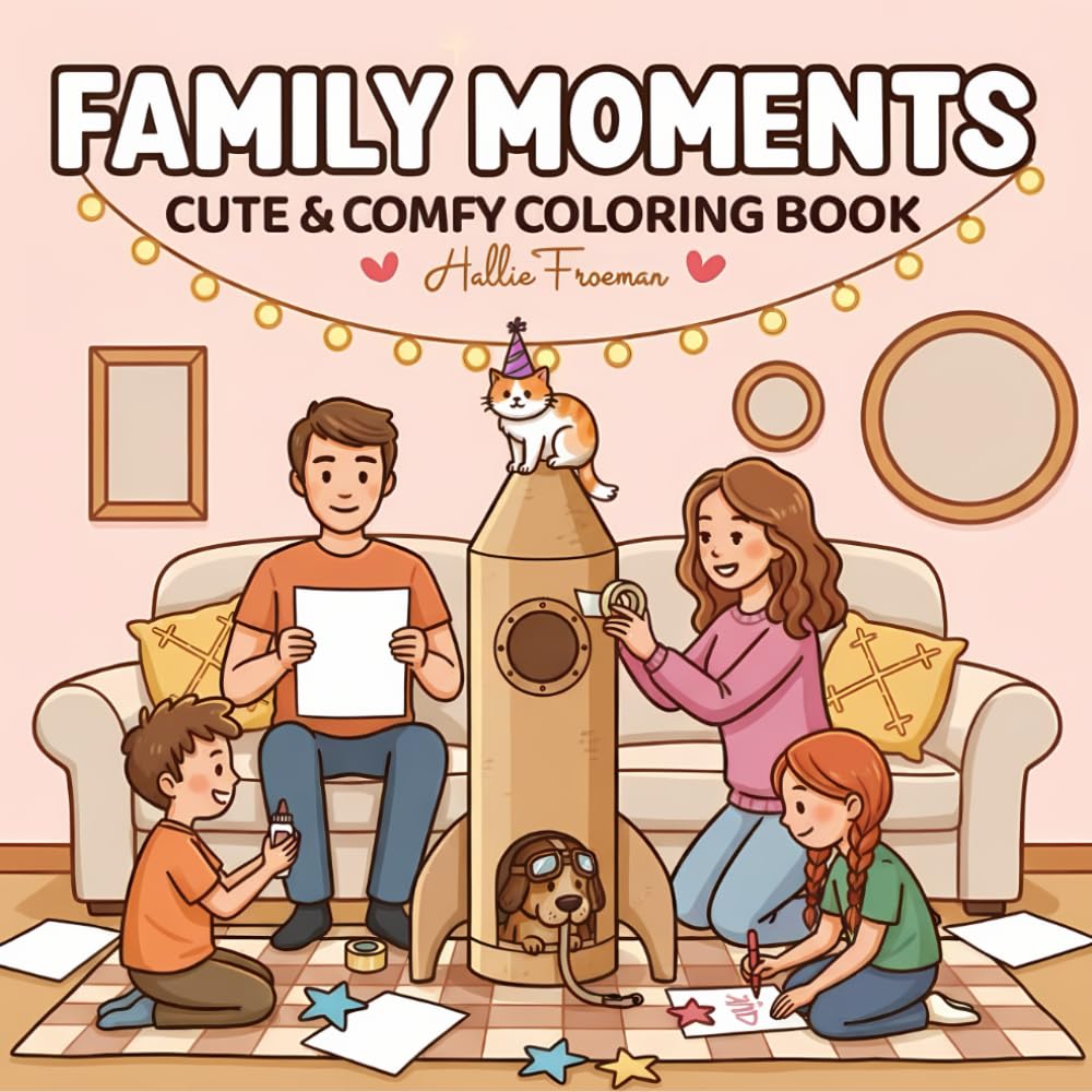 Family Moments Coloring Book: Cute and Comfy Scenes of Daily Life, Bonding, and Cozy Homes: A Wholesome Collection of Happy Memories, Playful Pets, and Relaxing Activities for Kids, Teens, and Adults