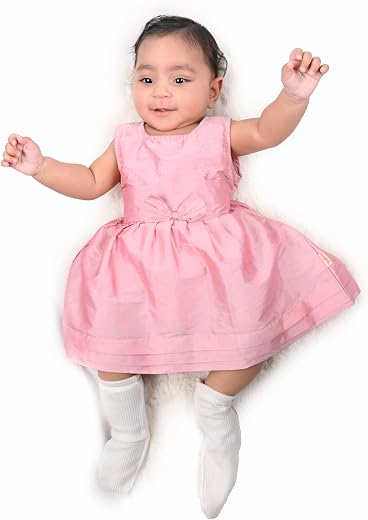 CocoBelle NYC Baby Girls Sleeveless Cotton A-Line Outfit Solid (6months-12months)