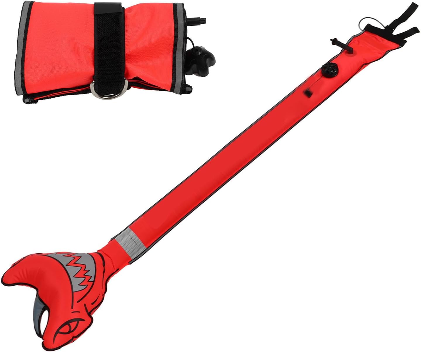 Fydun High Visibility Hammerhead Inflatable Marker Buoy for Diving, Snorkeling, and Spearfishing Safety Tube (Orange), Fydun9advczst07-12