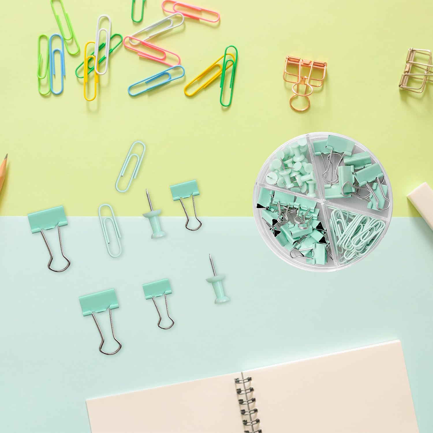 Versatile Combo Office Set, Multipurpose Paper Clips and Staples Kit with Assorted Paperclips, Staples - Image 4