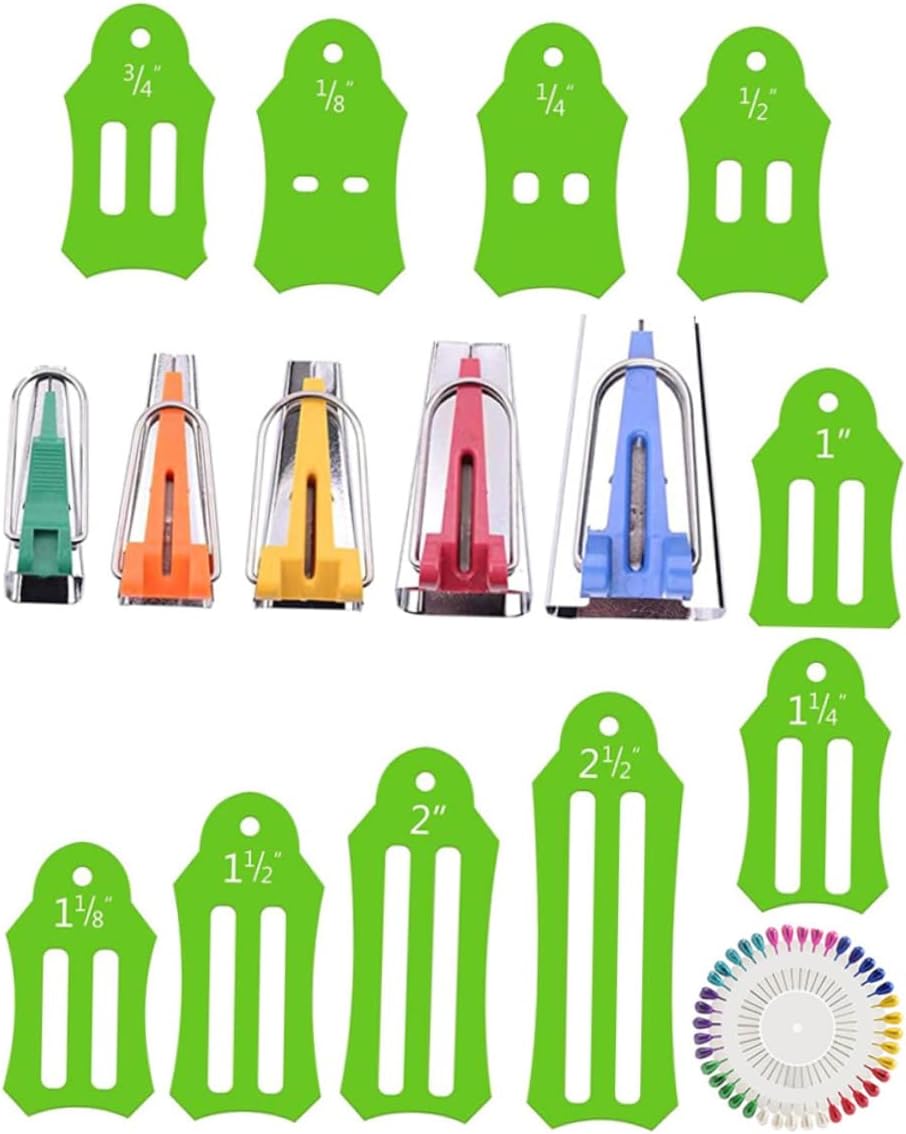 STOBOK Quilting Supplies Bias Tape Maker Tool Kit 16pcs Quilting Tool Kit Bias Tape Makers for Fabric Hemming