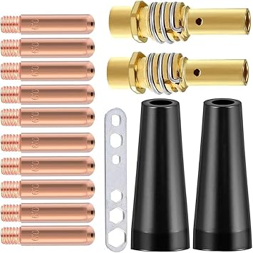 15 Pcs MIG Welding Accessory Kit fit for for 15AK MB15 Welding Torch, 0.035in Copper Tips, Welding Accessories Set Kit with Installation Wrench