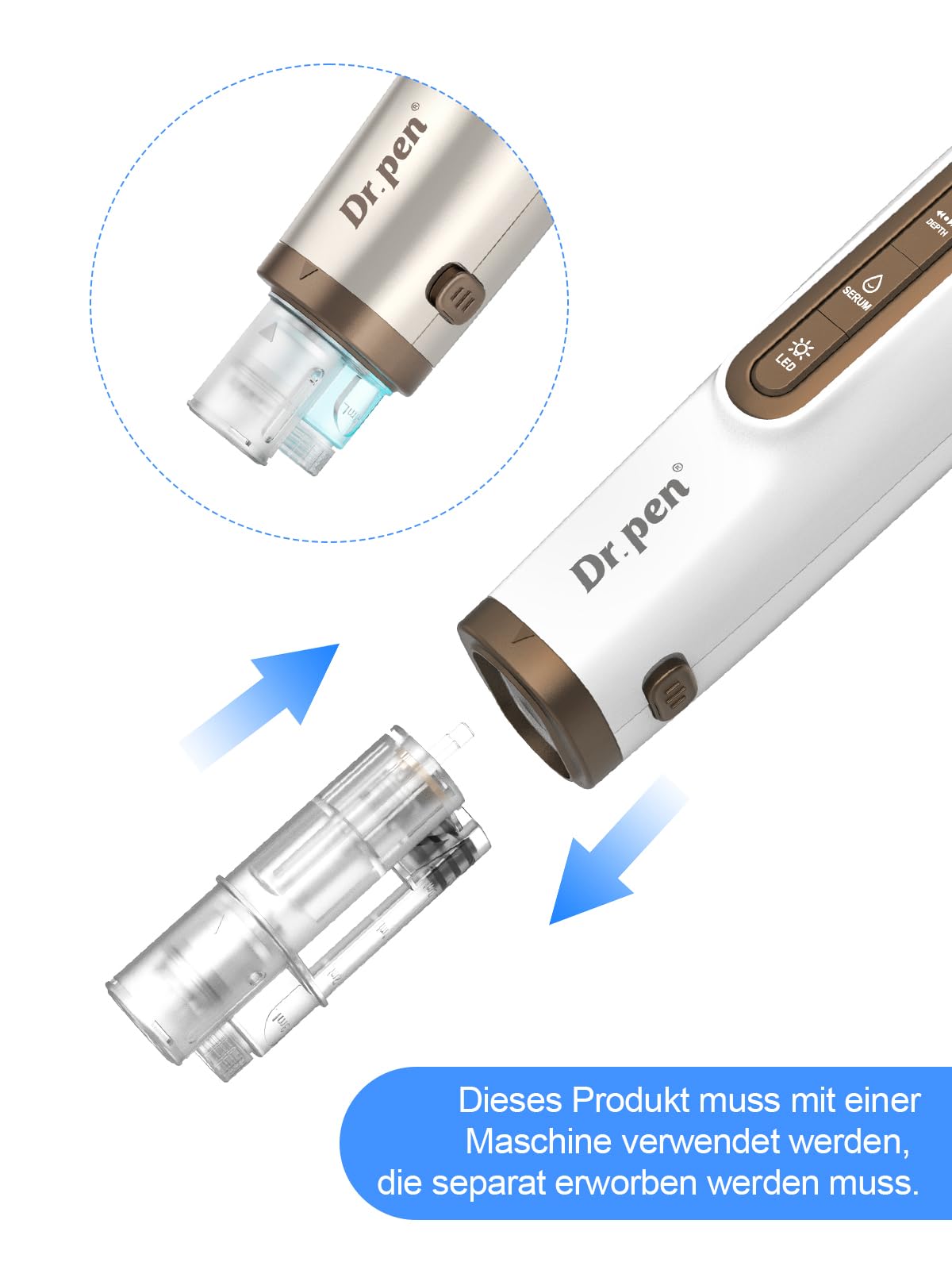 10 Stück 18 Pins dr pen H6 Microneedling Cartridges, entwickelt für Mikronadelstift dr pen H6, verwendet für Aknenarben, vertiefte Narben und Schwangerschaftsstreifen