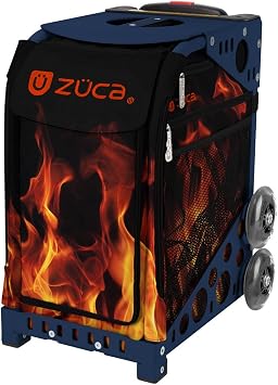 ZUCA Fire Blaze Sport Insert Bag and Navy Blue Frame with Flashing Wheels