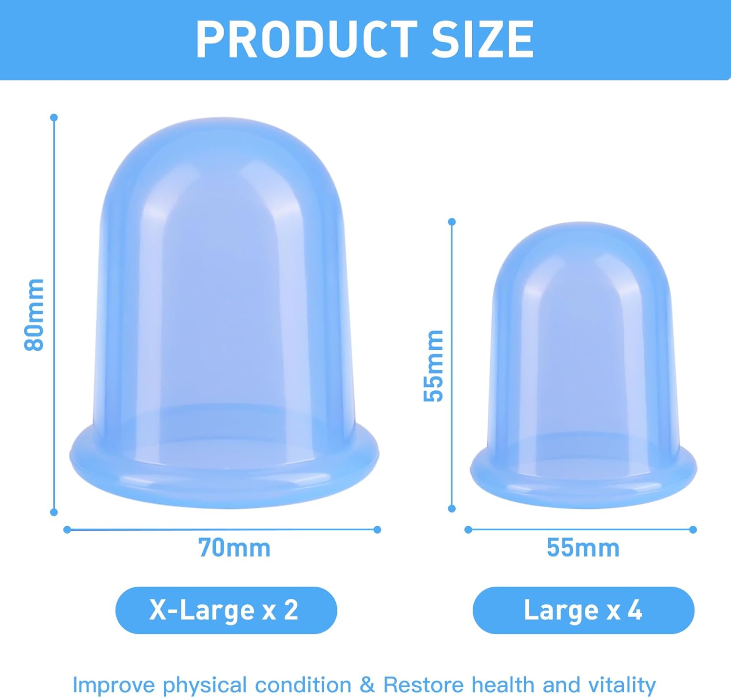 Silicone Cupping Therapy Set - Cupping Kit for Massage Therapy - Cellulite Remover Cupping Set - Anti Cellulite Cup Massager, Vacuum Suction Massage Cups for Cellulite Reduction - Image 6