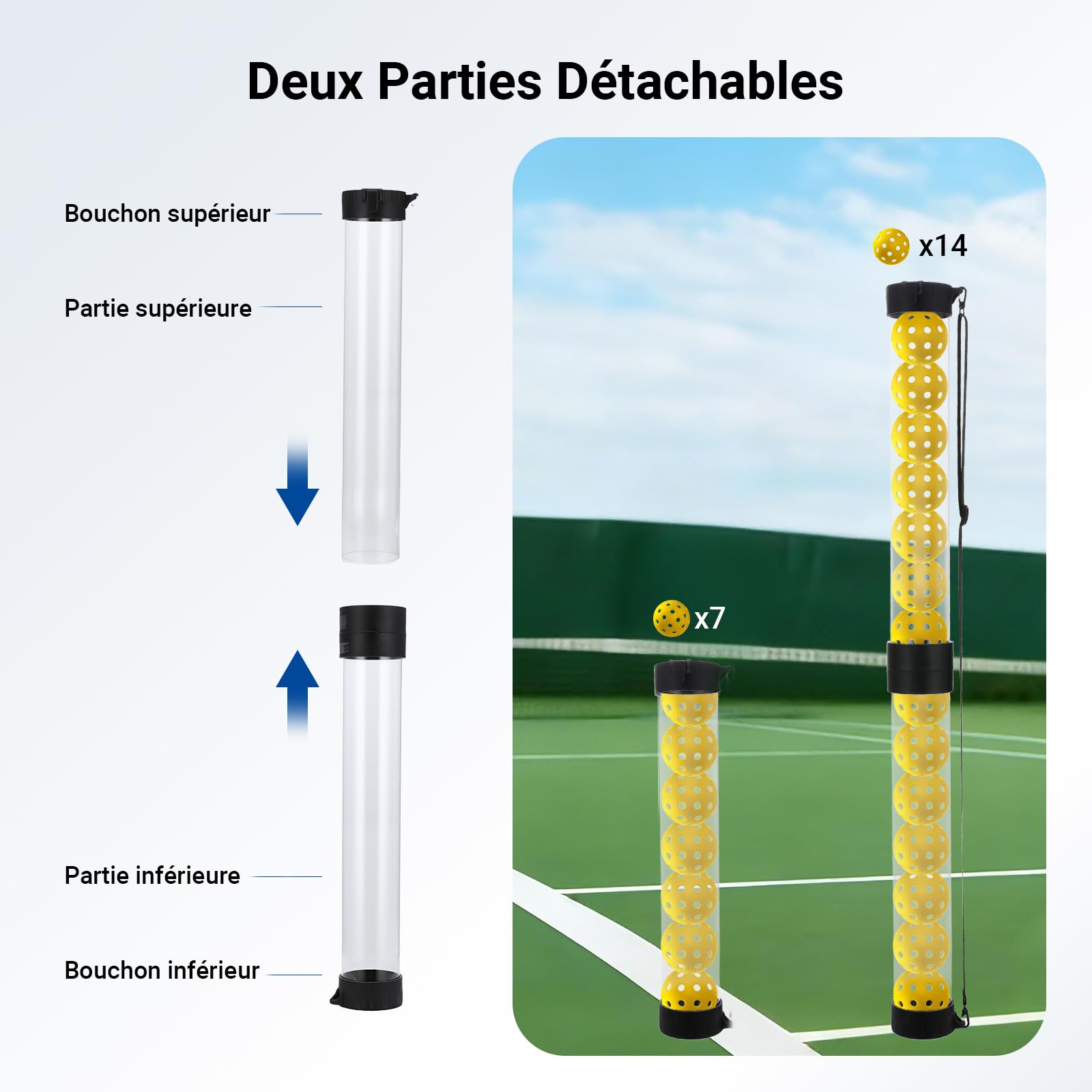 NEEWER Ramasseur de balles Tennis Pickleball détachable sans pliage bandoulière
