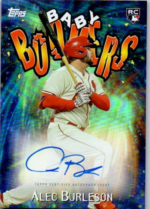 Alec Burleson Autographed 1998 Baby Boomers Rookie Card Special Insert Collectible Baseball Card - 2023 Topps Archives Baseball Card #98BB-AB (Cardinals)