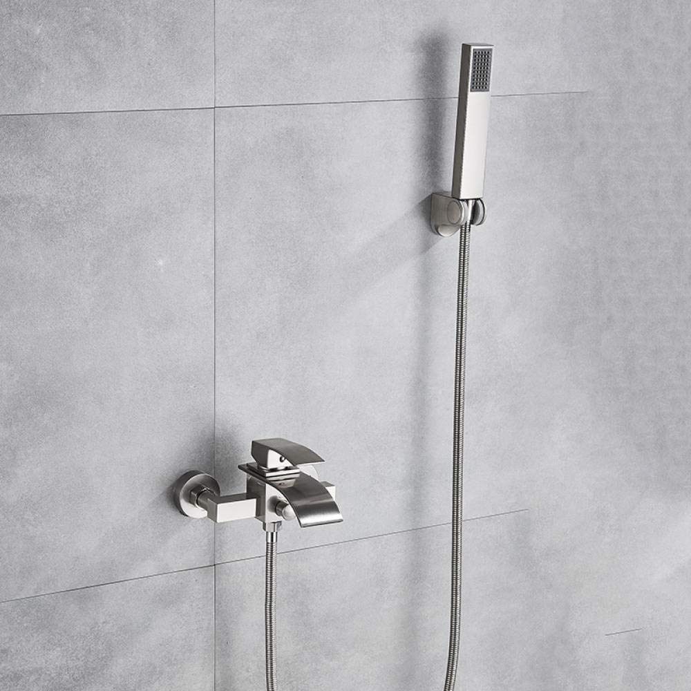 Robinet de bain-douche chromé mural, mitigeur douche extérieur complet pour salle de bain