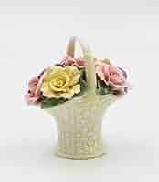 【THE MOZZ】Basket Flower One Piece Amazon.com: Cosmos 10228 Fine Porcelain Rose Flower Basket