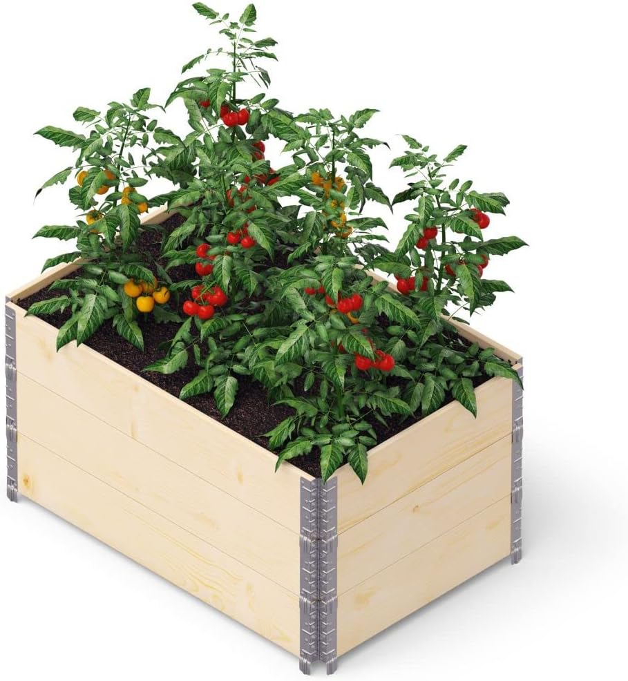 Nordje Palettenrahmen Hochbeet Höhe 195mm (800x600mm, Natur) Amazon