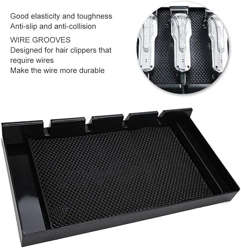 Miniatura 2 de ZJchao Barber Clipper Bandeja, Universal Clipper Trimmer Tool Holder, Caja de almacenamiento de la cortadora de pelo, Estante de aparatos de salón,